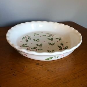 80’s Vintage Holly Leaf Country Pie Plate
